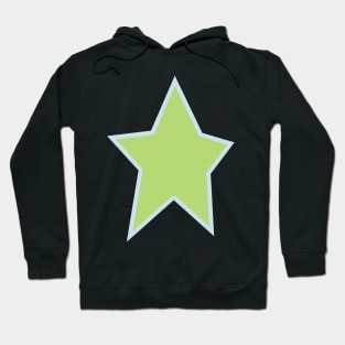 Green Star Light Blue Out Line Graphic Hoodie